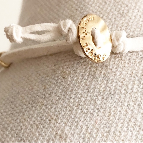 MARLYN SCHIFF White Leather Cord Choker Necklace with Elephant Jeweled Charms - Picture 8 of 10